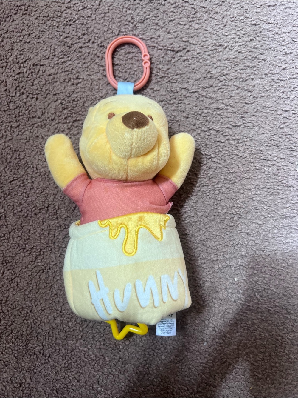 Winnie the Pooh Plush Honey Pot Clip-On - Yellow & Pink